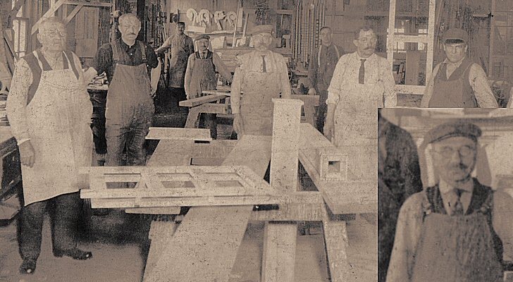 Conrad Gemmer in a wood shop in Buffalo NY - early 1900's