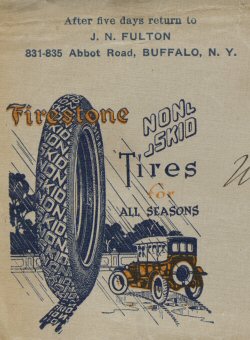 image: J. N. Fulton stationary art for Buffalo Auto Business